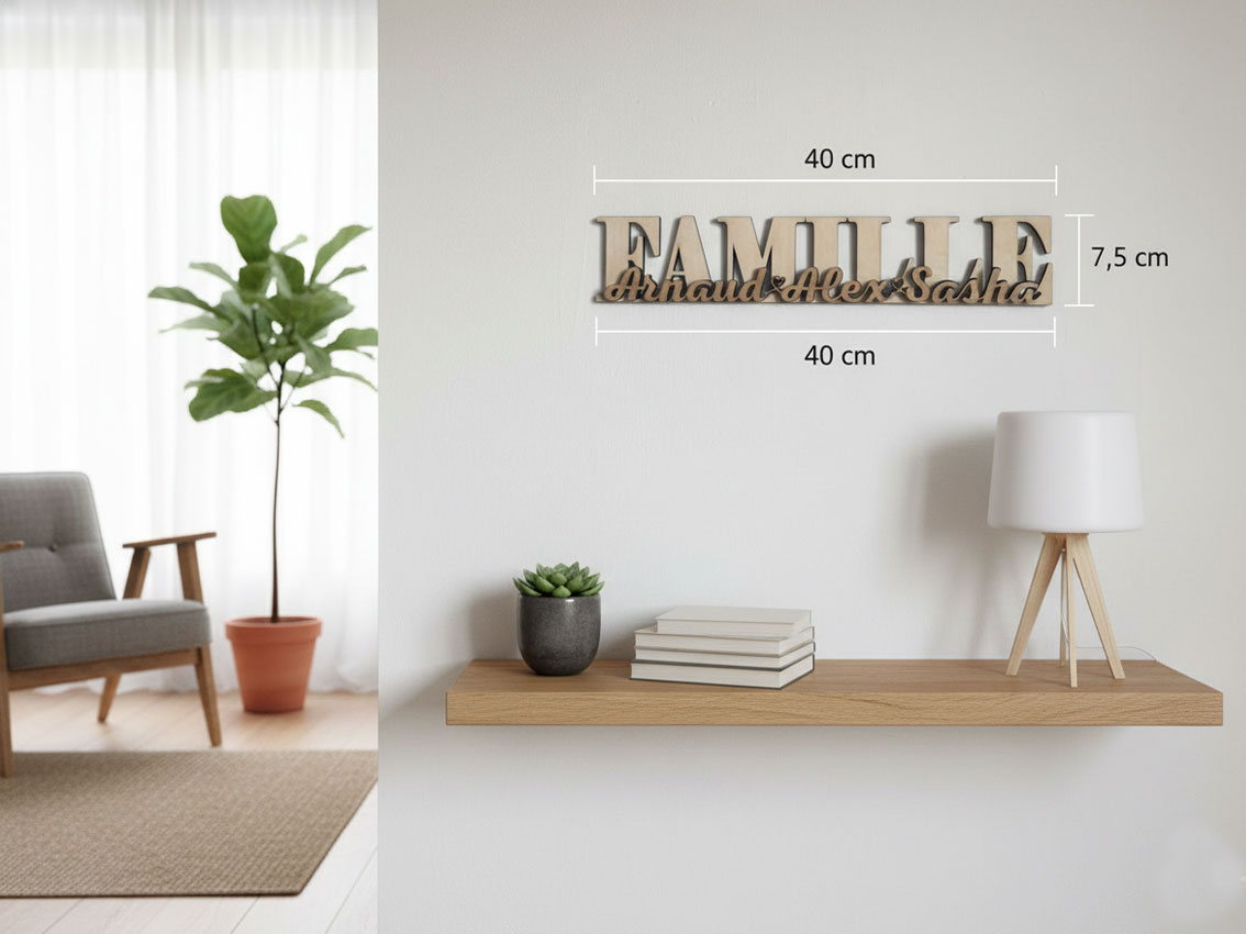 Décoration Murale FAMILLE Personnalisée - Gravure Prénoms – Image 8
