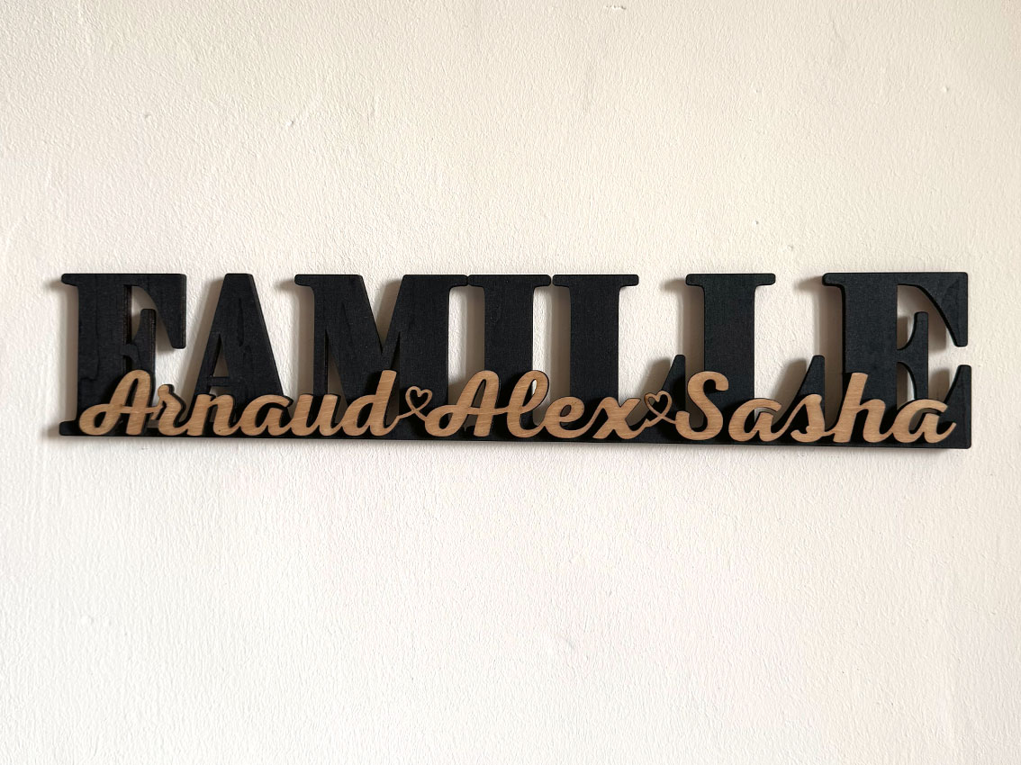 Décoration Murale FAMILLE Personnalisée - Gravure Prénoms – Image 3